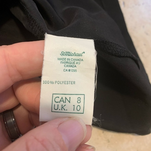 Vintage St Michael (M&S) Black Polyester Short Sleeve Top Blouse - Size 8 - Picture 4 of 7